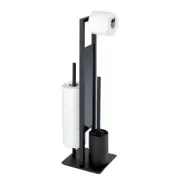 Rivalta Freestanding Toilet Brush & Roll Holder Black
