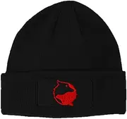 [Speedy Pros] Custom Patch Beanie Yin Yang Wolf Red Embroidery Skull Cap Hats for Men & Women