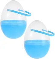 STOBAZA 2 PC Eggs Clear Eggs Egg Holder Egg with Handle Plastic Fillers Eggs Plastic Eggs for Egg Shaped Fillable Ball Candy Boxes Eggs Pp Sky-Blue