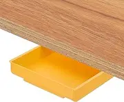 uxcell Under Desk Drawer, Under Table Storage Self-Adhesive Attachment Drawers Organizer for Pencils Pens Standing Desk Office Studio Home, Yellow, Large