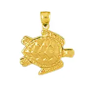 14K Gold Sea Turtle Charm
