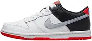 [Nike] Dunk Low Big Kids' Shoes, White/Wolf Grey-light Crimson, 6.5 US