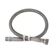 FITOK PTFE-Lined Braided Hose 3/8 Male NPT x Female JIC Swivel 316 SS 18" Long