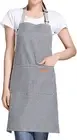 Adjustable Bib Apron with 2 Pockets Cooking Kitchen Cotton Aprons for Women Men