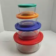 Pyrex Simply Store Glass Storage Containers w/ Plastic Lids Set Of 4