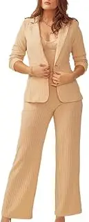 [EMOTAÉ] Gal Pal Matching Bodysuit Blazer Pant Set in Sand