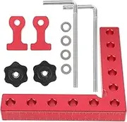 HOMSFOU 1 Set 90 Carpentry Square Ruler Woodworking Clamp Fixer Right Angle Fixing Right Angle Clip Fixer Tool Angle Fixer Woodworking Multi-functional Positioning Ruler Iron Red