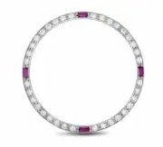 36MM 1CT Pave Bead Set Diamond Bezel 18KW For Rolex Datejust, President With Rub