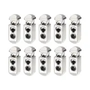 10pcs Metal Cord End Locks Spring Stopper Replacement White Nickel