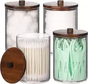 Tbestmax 4 Pack Qtip Holder Bathroom Set, 10 Oz Restroom Bathroom Organizers and