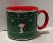 Peanuts Snoopy - Merry Christmas Large Ceramic Coffee Cup Soup Mug Gibson New