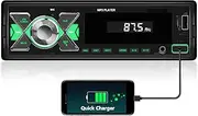 Motorsi Bluetooth Single Din Car Stereo Audio Digital Media Receiver MP3 Player with APP Control Support SWC/FM Radio/SD/AUX Input/USB Port/EQ/Quick Charge/TF Card Multi Color Illumination