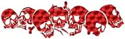 Group Of Skulls Skull Pile - Vinyl Decal Sticker - 9" x 2.75" - Red Engine Turn