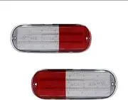 Car Red LED Rear Bumper Reflector Tail/Brake Light Rear Fog Light Compatible For Chrysler PT Cruiser 2001-2005(Clear Red lens)
