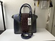 Brahmin Fig Jam Bowlin Duxbury Leather Convertible Satchel, NWT