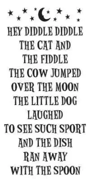 STENCIL**Hey Diddle Diddle the Cat**for Signs Baby Kids Bedroom Large 12"x 24"