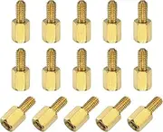 sourcing map 15Pcs Male to Female Thread Spacer Screws, M3 x 6mm + 6mm Brass Hex Standoff Screws PCB Motherboard for Drone Quadcopter, Computer and Circuit Board