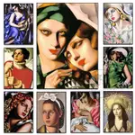 TAMARA DE LEMPICKA 性感女士復古海報和版畫帆布油畫牆壁藝術壁畫客廳家居裝飾圖片