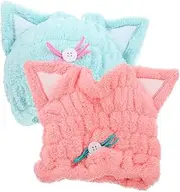 FOMIYES Thick Bath Caps Quick Drying Hair Drying Caps Water Absorbing Hats for Bathing Comfy