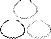 Aufwolken 3 PCS Metal Headband Black - Unisex Sport Fashion Hair Accessories, Spring Wave Hair Hoop Band for Men & Women