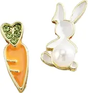 [Generic] Earrings for Women Cute Small Bunny Earrings Tiny Rabbits Carrot Stud Earrings
