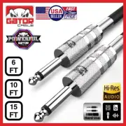 1/4” to 1/4” Male Mono Plug Cable Wire Cord Guitar Bass Instrument PA System DJ