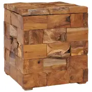 Solid Teak Wood Storage Stool Bedroom Living Room Seating Furniture vidaXL