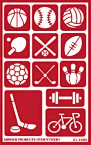Athletic Sports Ball Games Pattern Glass Etching Stencils Reusable Armour Etch