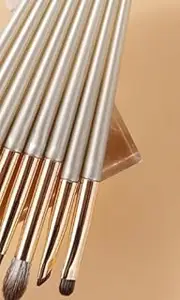 Rantizon Luxury Makeup Brush Set, Champagne Gold - 12-Piece Synthetic Brushes - Precise Application for Eyeshadow, Blush, Foundation - Includes Cleaning Case
