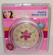 Mattel Barbie Analog Alarm Clock Backlit Clock Face Glow In The Dark 2003 BE-303