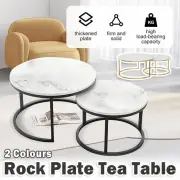 Round Tea Table Living Room Rock Plate for Home Coffee Table Modern Decor AU