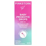 Pink Stork, Baby Probiotic Drops, Age 0+, Unflavored, 1 fl oz (30 ml)