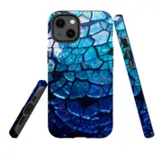 For Apple iPhone 13 Case, Armour Back Cover, Blue Mirror