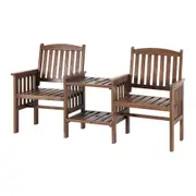 Wooden Garden Bench Loveseat Brown