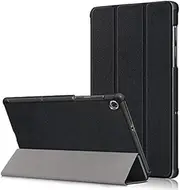 [Reelau] Case for Lenovo Tab M10 Plus 10.3 inch (Model TB-X606, 2020 Released), PU Leather Case for Lenovo Tab M10 FHD Plus (2nd Gen) 10.3", [Standing] [Auto Wake Up/Sleeping] Black