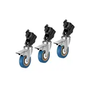 Professional Swivel Caster Wheel Set 3 Pack 360o Rotation Nonslip Rubber Iron Construction Foot Brake Lock