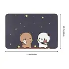 Mocha Mochi Peach Cat Bedroom Rug Cloth and Dudu Polyester Anti Slip Door Mat