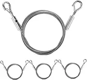 TOBBOMEY 4pcs Adjustable Picture Hanging Wire Heavy Duty Stainless Steel with Dual Hooks for Frames Mirrors Lights Versatile Hanging Cord for Easy Installation and Secure Attachment