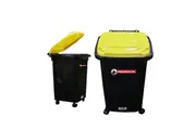 Yellow 60L Redback Heavy Duty Toy Plastic Storage Wheelie Trash Container Rubbish Bins