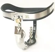 KYanShop SM stainless steel chastity belt device chastity cage men with anal plug chastity cage Breathable penis cage Bondage Sex Toys For Men(140cm-150cm)