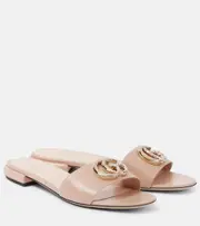[Gucci] Gucci GG Crystal leather slides AU 7 pink