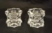 MIKASA Starburst Lead Crystal Votive Tapers Candle Holders Tea Lights Set of 2