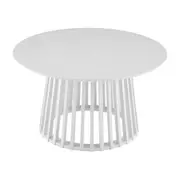 Vanessa Coffee Table Round Slat Base 90cm White