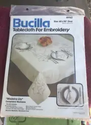 Bucilla Madeira Lily tablecloth-60 x 90 Oval-Lot 49162