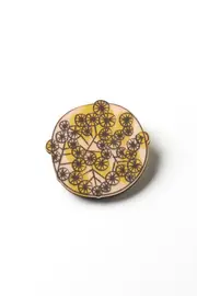 Wattle Wooden Brooch--POL-BRWOWT
