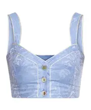 Etro Printed Short Strappy Top IT40,IT44,IT42,IT38 light blue