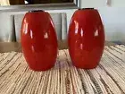 Orange/Red Glass Pendant Light Shades 7.5" Tall Set Of 2 New Never Used!