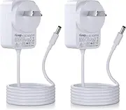 Facmogu 2Pack DC 12V 1A Power Supply 1000mA 12W AC/DC Adapter, SAA EESS Certified 100~240V AC to DC 12 Volt 1 Amp Converter with 5.5 x 2.5mm 2.1mm Plug for LED Strip Light CCTV Security Camera - White