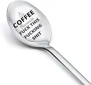 Kilener Funny Spoon Gifts for Women Men Coffee Because Fuck This Fucking Shit Spoons Best Friend Family Lovers Him Her Christmas Birthday Husband Wife