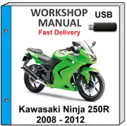 KAWASAKI NINJA 250R 2008 2009 2010 2011 2012 SERVICE REPAIR SHOP MANUAL USB